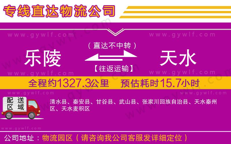 樂陵到天水物流公司