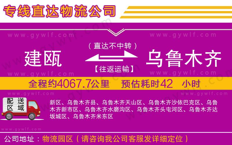 建甌到烏魯木齊物流公司 建甌到烏魯木齊物流公司