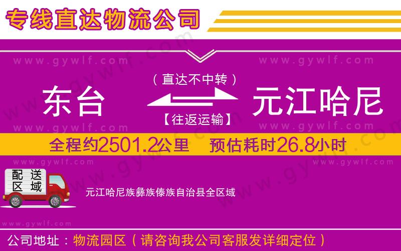 東臺(tái)到元江哈尼族彝族傣族自治縣物流公司