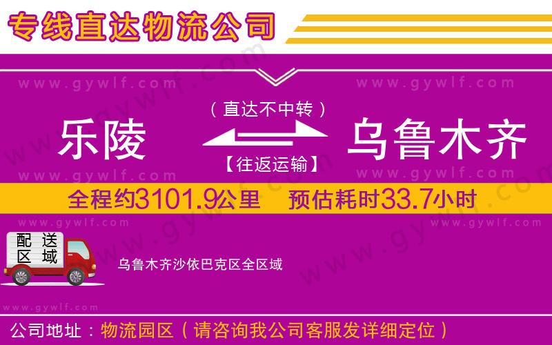 樂陵到烏魯木齊沙依巴克區(qū)物流公司